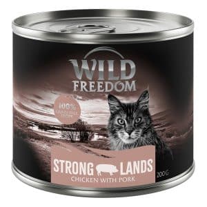 5 + 1 på köpet! Wild Freedom Adult 6 x 200 g - Strong Lands - Pork & Chicken