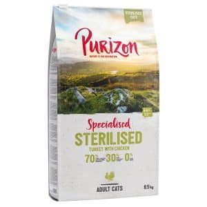 5,5 kg 1 kg på köpet! 6,5 kg Purizon torrfoder för katt - Sterilised Adult Turkey & Chicken