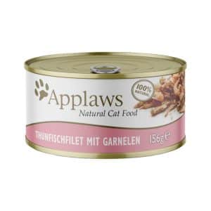 Applaws kattmat i buljong 6 x 156 g - Tonfiskfilé & räkor