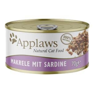 Applaws kattmat i buljong 6 x 70 g - Makrill & sardiner