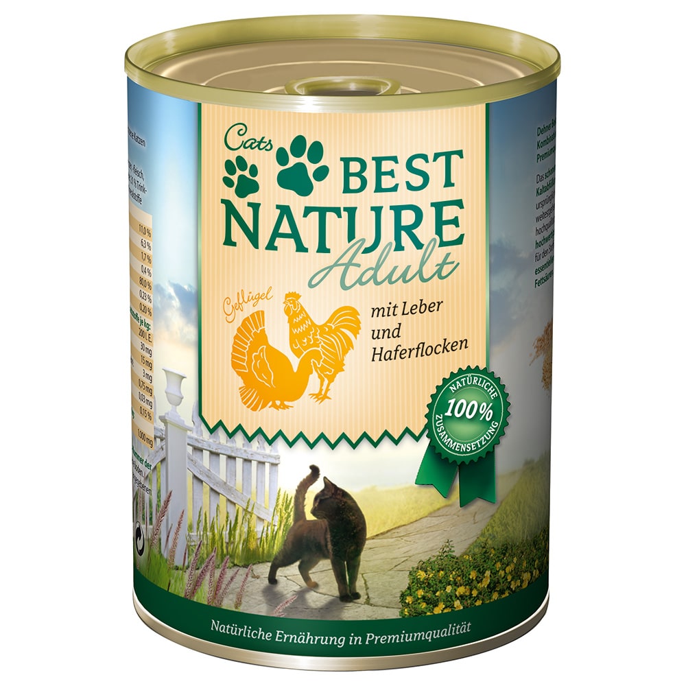Best Nature Cat Adult 6 x 400 g - Fjäderfä & lever