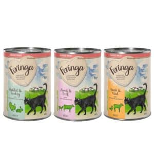 Blandat provpack: Feringa Classic Meat 6 x 400 g Mixpack II (3 sorter): Kanin & kalkon, Anka & kalv, Lamm & nötkött