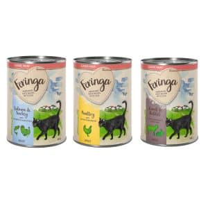 Blandat provpack: Feringa Classic Meat 6 x 400 g Mixpack IV (3 sorter): Fjäderfä, Lamm & kanin, Lax & kalkon