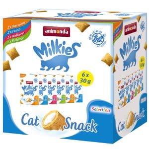 Blandpack: Animonda Milkies knaperkuddar - 6 x 30 g (4 sorter)
