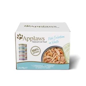 Blandpack: Applaws kattmat Adult 12 x 70 g - Fish Selection i buljong