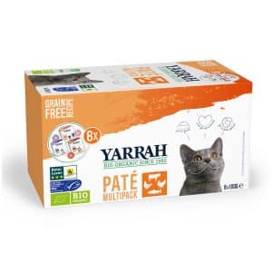 Blandpack: Yarrah Organic Paté 8 x 100 g - 8 x 100 g Eko-nötkött, eko-kyckling & eko-kalkon, lax