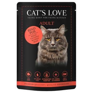 Cat's Love 12 x 85 g - Nötkött pur