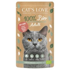 Cat's Love Bio 6 x 100 g - Nötkött