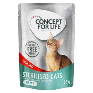 Concept for Life Sterilised Cats Grain Free Nötkött i sås - 12 x 85 g