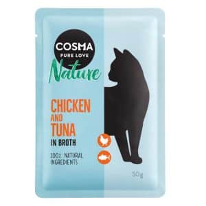 Cosma Nature i portionspåse 6 x 50 g - Kycklingbröst & tonfisk