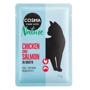 Cosma Nature i portionspåse 6 x 50 g - Kyckling & lax
