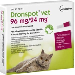 Dronspot® Vet. Spot-on, lösning 96 mg/ 24 mg till Stora Katter - 2 pipetter (2 x 1,12 ml)