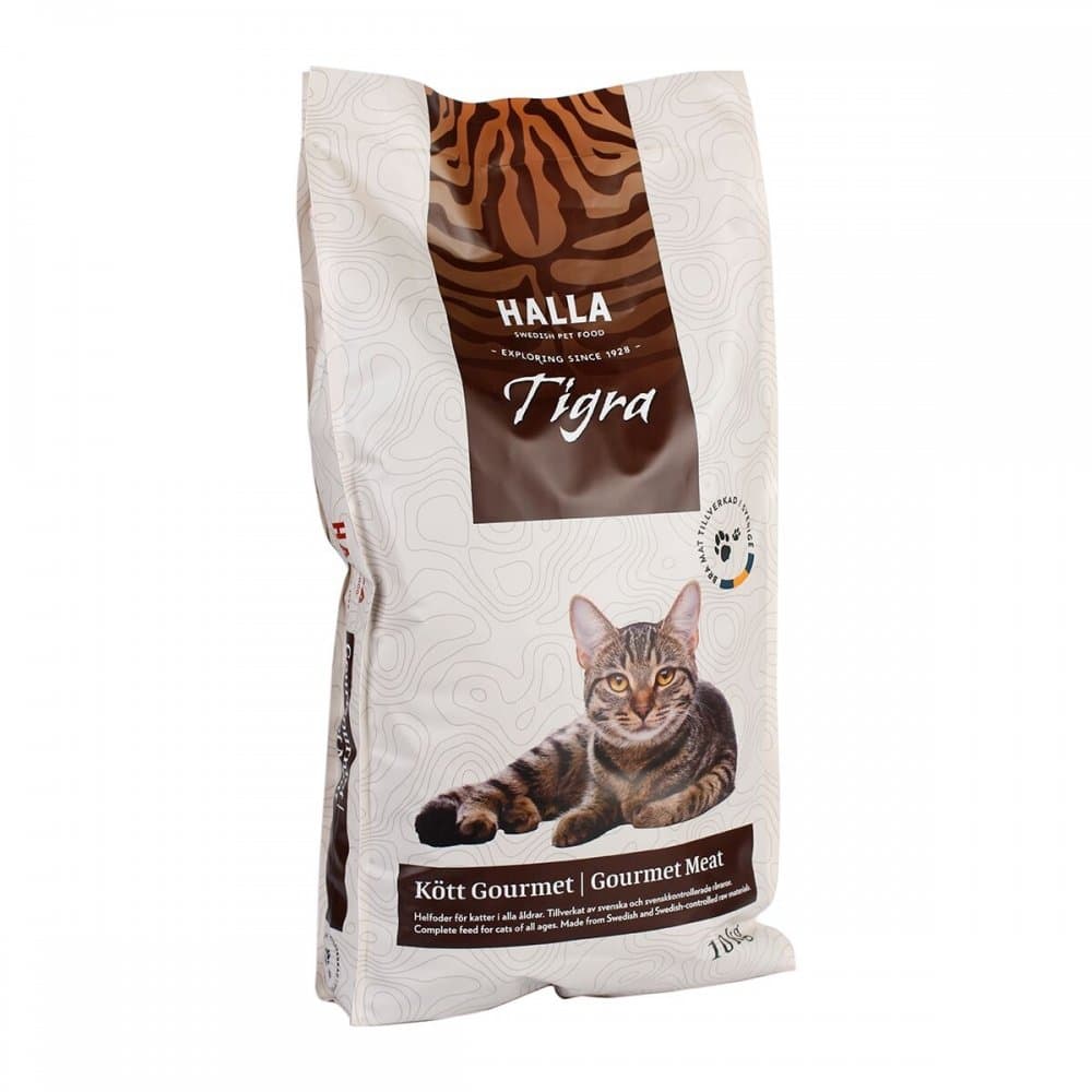 Halla Foder Tigra Kött Gourmet (10 kg)