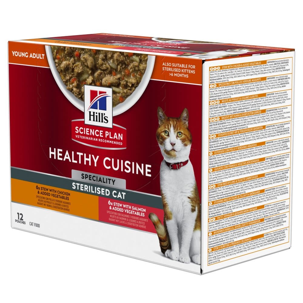 Hill's Science Plan Healthy Cuisine Adult Sterilised with Chicken & Salmon - 12 x 80 g