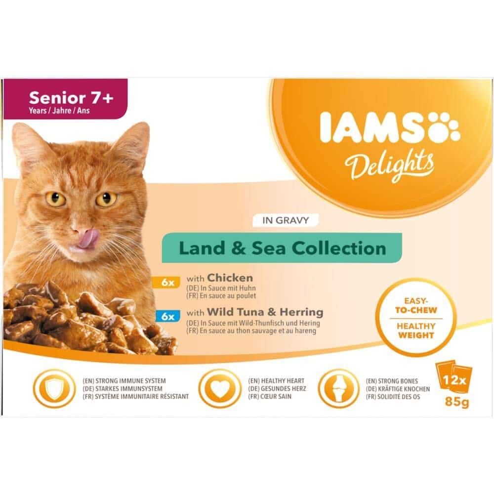 Iams Delights in Gravy Senior Land & Sea Collection 12x85 g