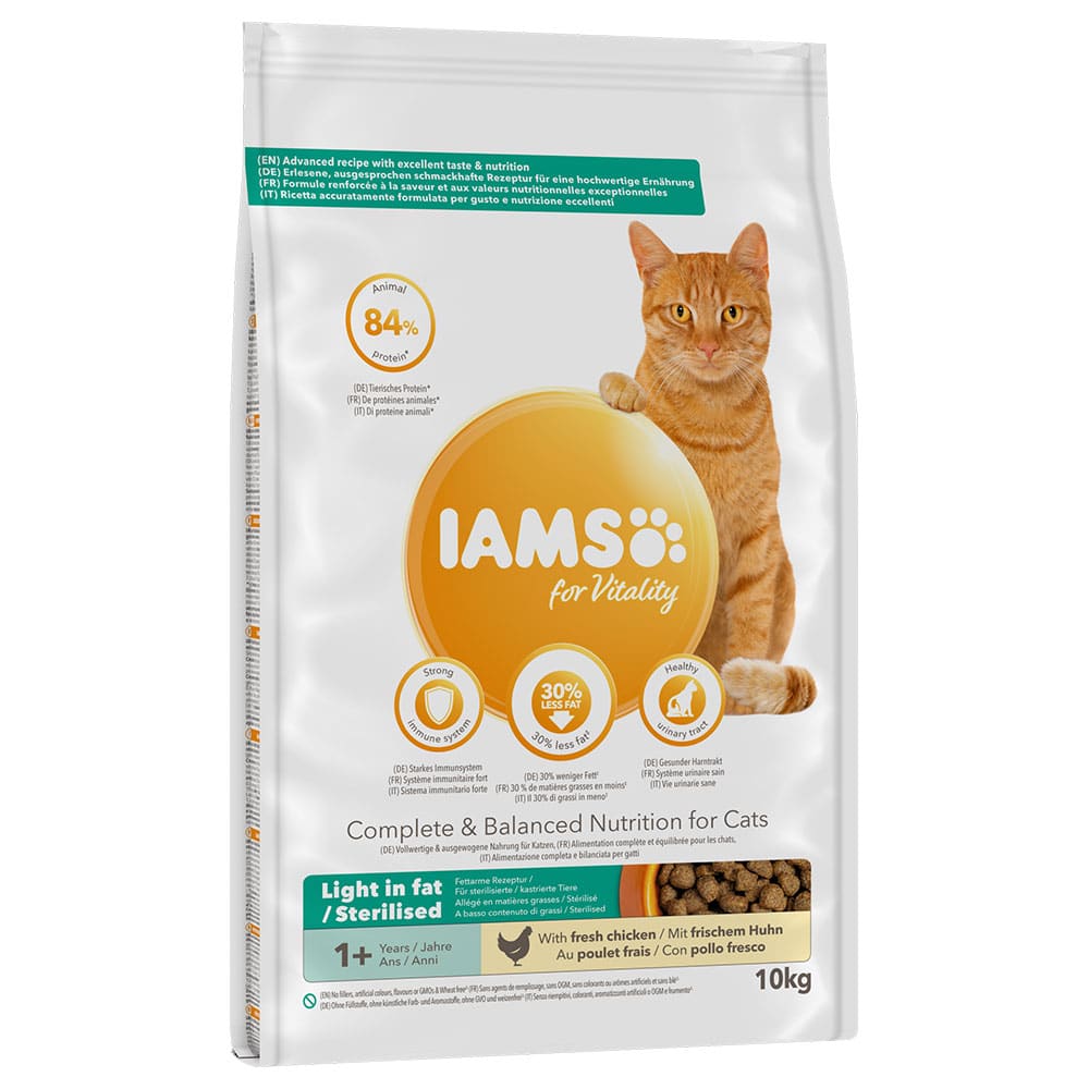 IAMS for Vitality Light in Fat/Sterilised Chicken 10 kg