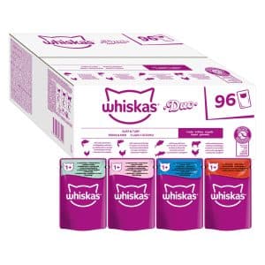 Jumbopack WHISKAS DUO portionspåse 96 x 85 g - Surf & Turf i gelé