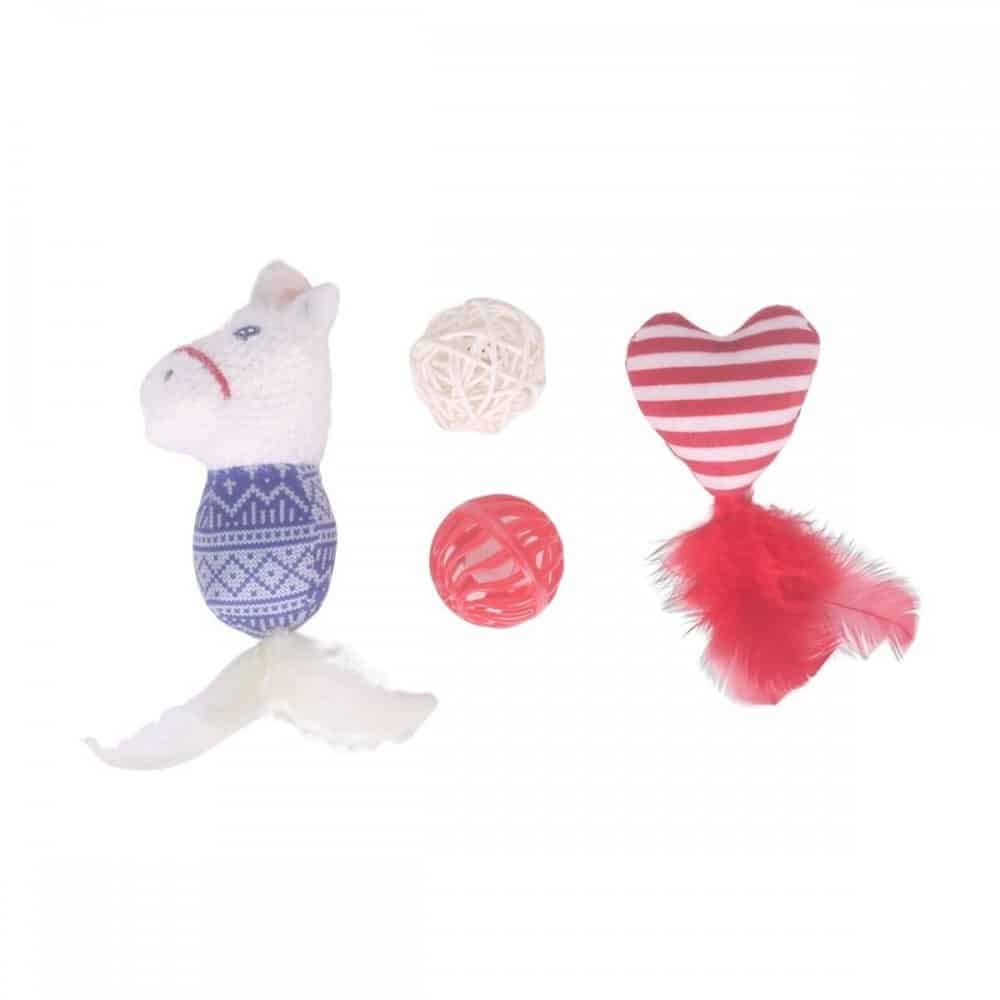 Meow&Me Nordic Winter Häst, Fjäderhjärta & Bollar 4-pack