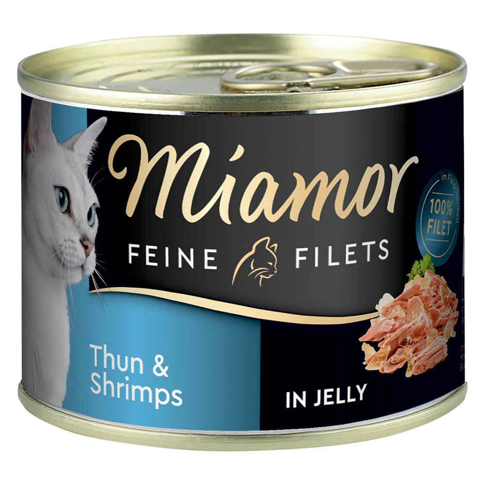 Miamor Fine Filets in Jelly 6 x 185 g - Tonfisk & räkor i gelé