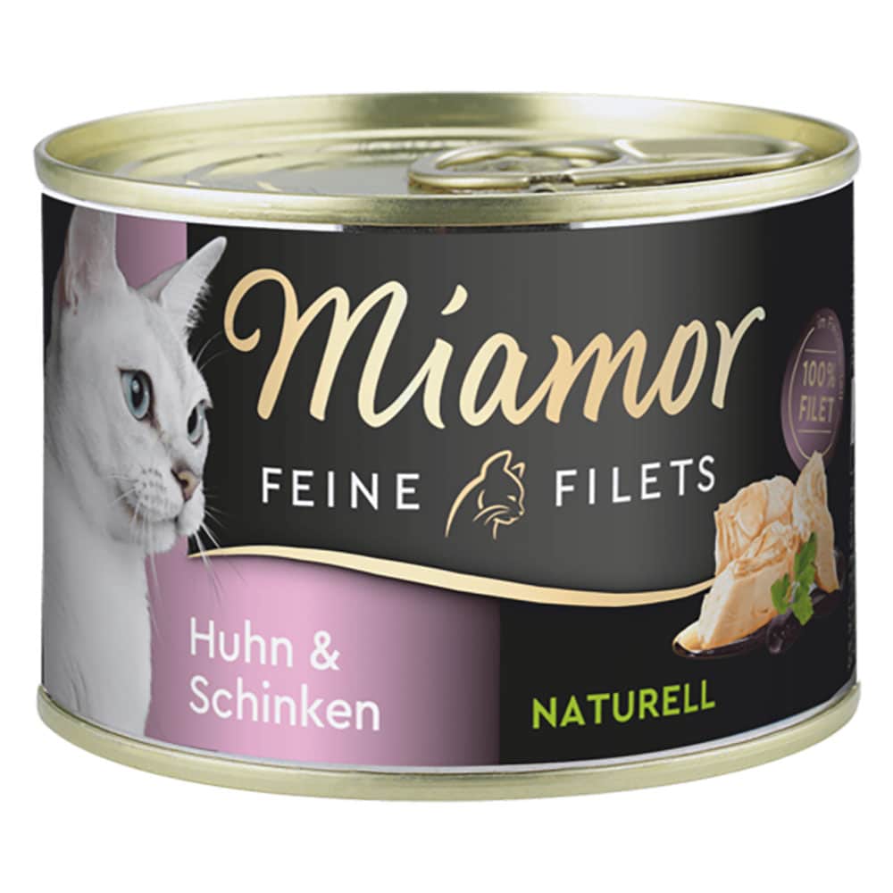 Am Ende Filets Miamor Fine Filets Naturelle 6 x 156 g - Kyckling & skinka - Kattly.se