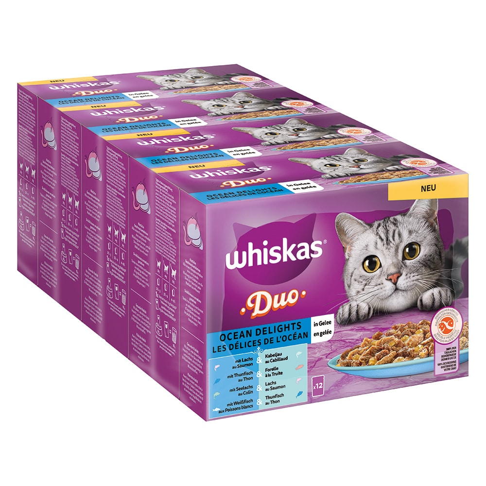 Multipack Whiskas Duo portionspåsar 48 x 85 g - Ocean Delights i gelé