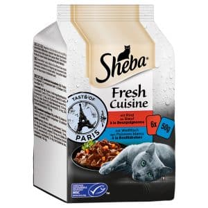Sheba Fresh Cuisine Taste of Paris (MSC) 6 x 50 g - Nötkött + Vitfisk