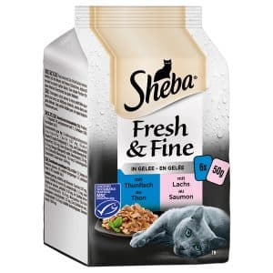 Sheba Fresh & Fine 6 x 50 g - Tonfisk + Lax i gelé