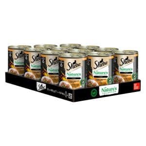 Sheba Nature's Collection 12 x 400 g - Kalkon, fjäderfähjärtan och fiskolja garnerad med morötter i terrin
