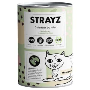 STRAYZ BIO Cat 6 x 400 g - Ekologisk kyckling & ekologisk zucchini
