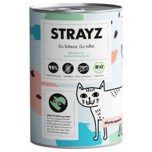 STRAYZ BIO Cat 6 x 400 g - Ekologisk lax & ekologisk broccoli