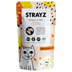 STRAYZ BIO Påse 6 x 85 g - Ekologisk gås & ekologisk pumpa