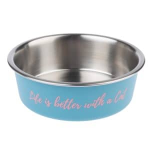 TIAKI "Better With A Cat" skål i rostfritt stål - 850 ml, Ø 17,2 cm