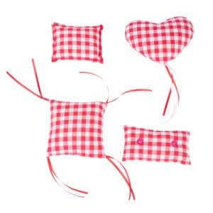 TIAKI Vichy Pillow Catnip med kattmynta - 4-delat set