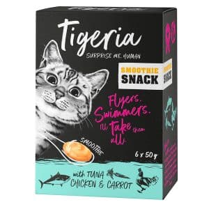 Tigeria Smoothie Snack 6 x 50 g - Tonfisk, kyckling & morot