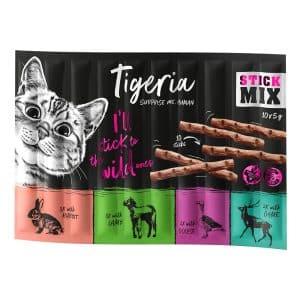 Tigeria Sticks 10 x 5 g - Mix II (gås, vilt, lamm och kanin)