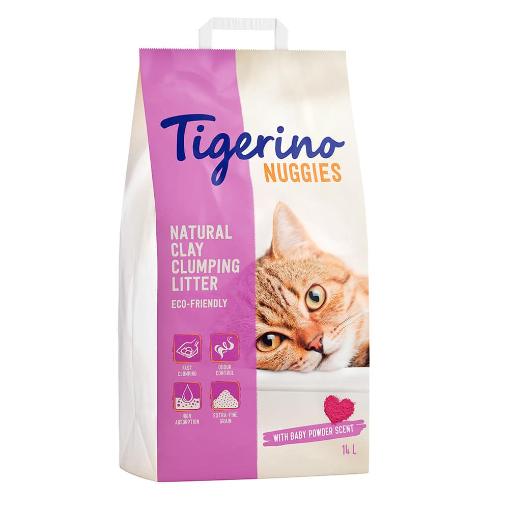 Tigerino Nuggies (Ultra) klumpströ - Baby Powder - 14 l