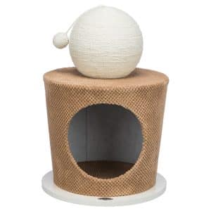 Trixie grotta med klösboll - Taupe/brun