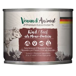 Venandi Monoprotein för djur 6 x 200 g - Nötkött