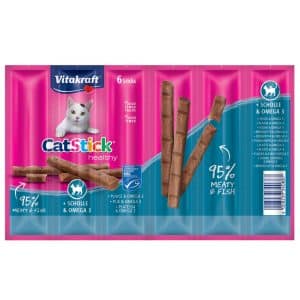 Vitakraft Cat Stick Healthy kattgodis - Rödspetta & omega 3 6 x 6 g