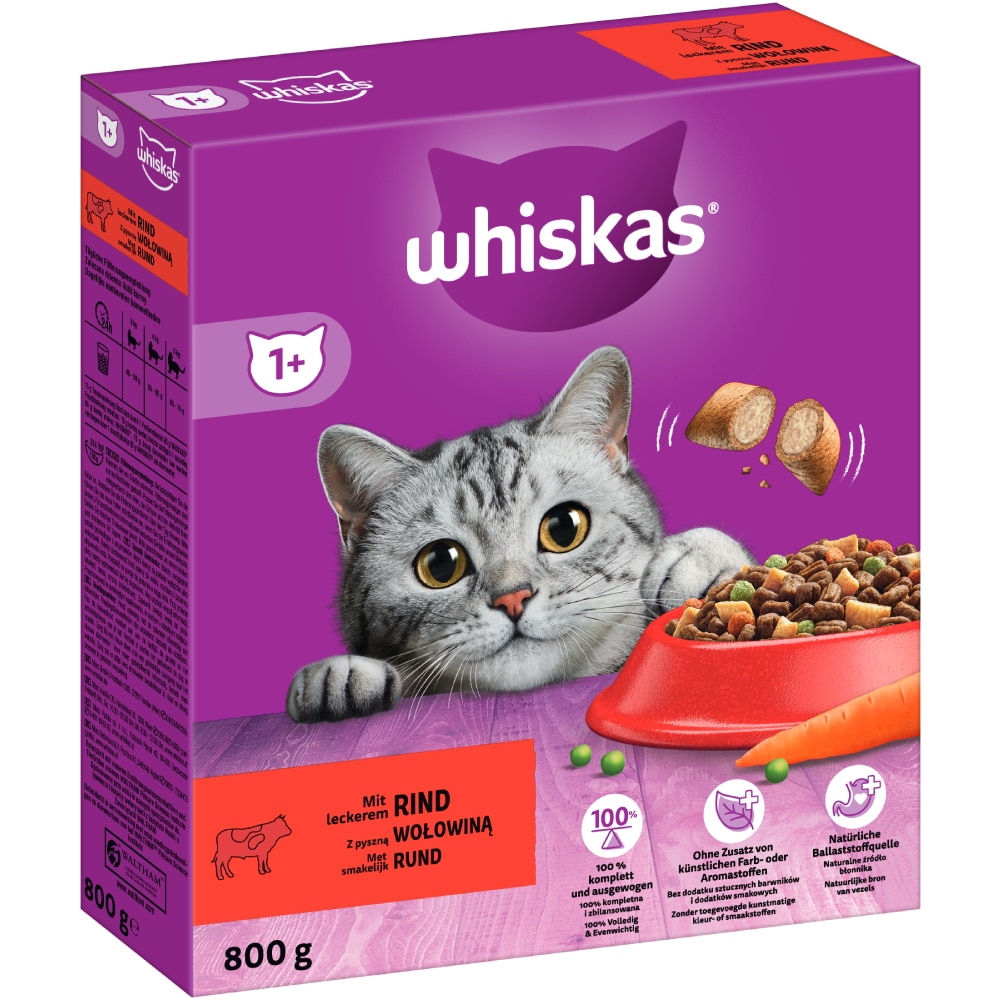Whiskas torrfoder till sparpris! - 1+ Nötkött (800 g)