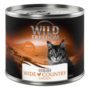 Wild Freedom Adult Sterilised 6 x 200 g - Grain Free - Wide Country Sterilised - Kyckling pur