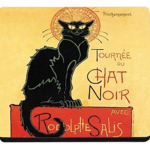 Glasunderlägg Chat Noir