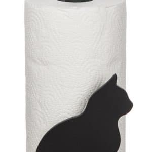 Hållare för hushållspapper trä svart katt