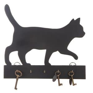 Hängare med krokar, katt i trä