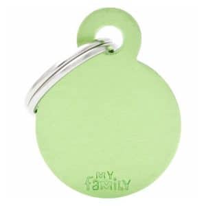 Id-bricka cirkel grön med gravyr