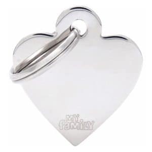 Id-bricka hjärta blank silver med gravyr