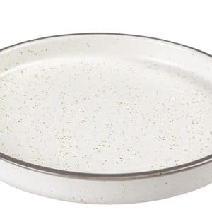 Kattmatskål Fat prickig Vit