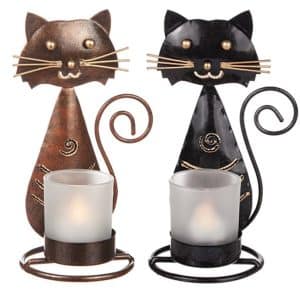 Ljuslykta katt i hamrad plåt (Bronsröd)