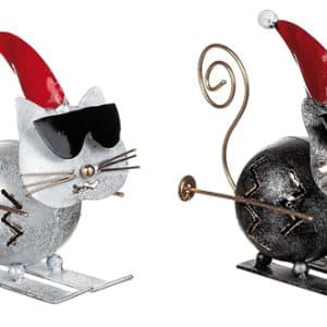 Prydnadskatt på skidor (Vit med guldspray)