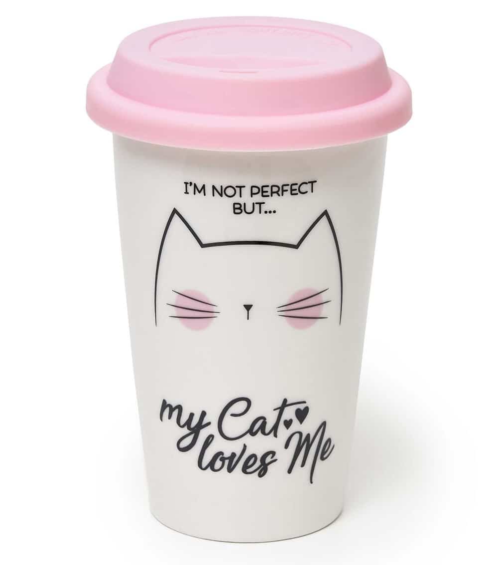Take-away mugg med lock, MEOW